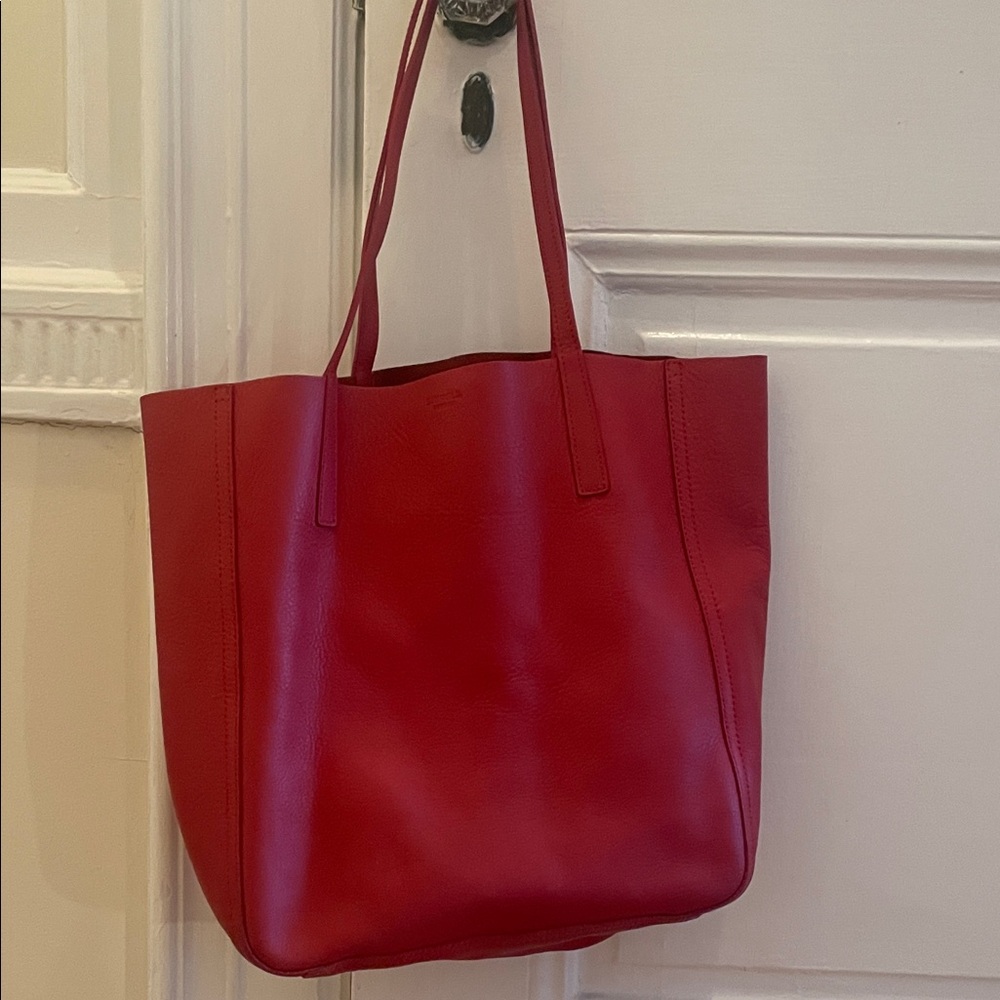 Shinola red leather bag.